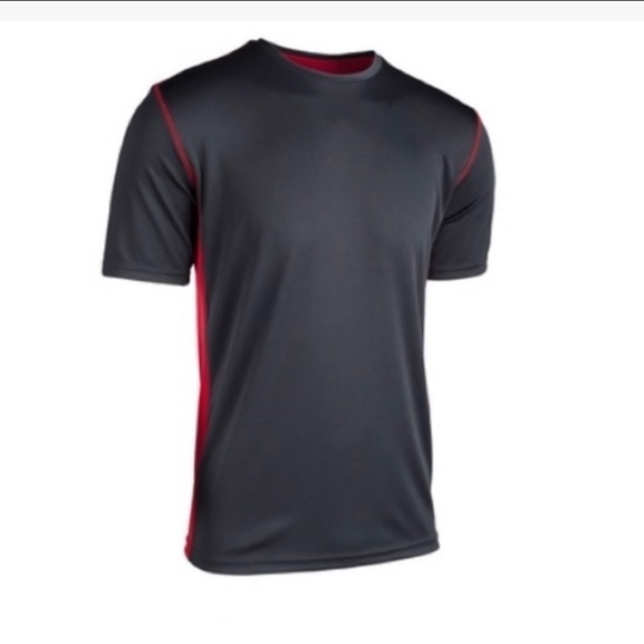 Zorrel Men's Block Active T-Shirt Black and red - Picture 1 of 6